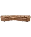 Macy's Radley 148" 5-pc. Leather Wedge L Shape Modular Sectional, Created For