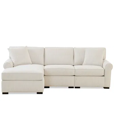 Macy's Radley Roll Arm 98" 3-pc. Fabric Chaise Sectional, Exclusively At