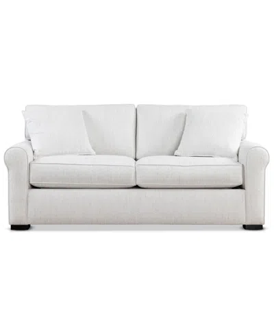 Macy's Radley Rollarm 77" Fabric Apartment Sofa In White