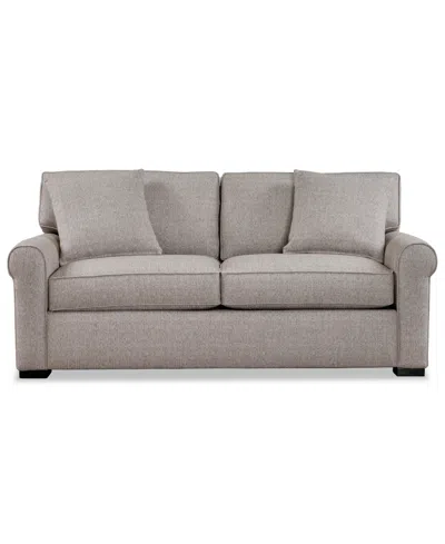 Macy's Radley Rollarm 77" Fabric Apartment Sofa In Brown