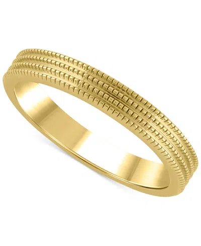 Macy's Raised Textured Multirow Stackable Band In 14k Gold In Yellow Gold