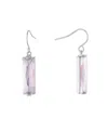 Macy's Rectangular Crystal Drop Earrings In Silver-plate In Light Pink