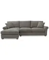 Macy's Marlyann 2-pc. Fabric Roll Arm Sectional Sofa, Exclusively At  In Linen