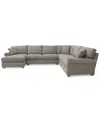 Macy's Reiter 4-pc. Fabric Sectional Sofa, Exclusively At  In Linen