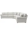 Macy's Reiter Fabric 3-pc. Sectional Sofa, Exclusively At  In Linen