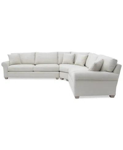 Macy's Reiter Fabric 3-pc. Sectional Sofa, Exclusively At  In Linen
