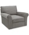 Macy's Reiter Fabric Swivel Arm Chair, Exclusively At  In Gray