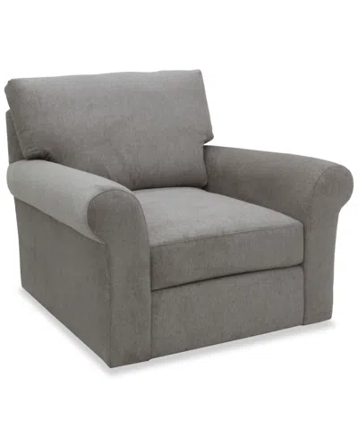 Macy's Reiter Fabric Swivel Arm Chair, Exclusively At  In Gray