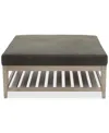 Macy's Reiter Leather Cocktail Ottoman, Exclusively At Macys In Iron