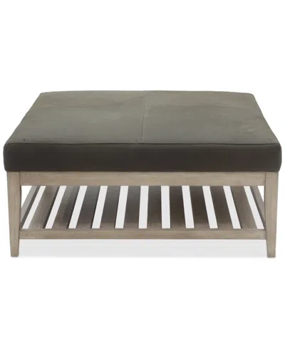 Macy's Reiter Leather Cocktail Ottoman, Exclusively At Macys In Iron