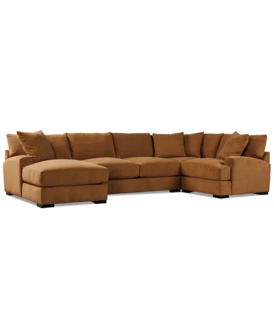 Macy's Rhyder 4-pc. Fabric Chaise Sectional, Exclusively At  In Brown