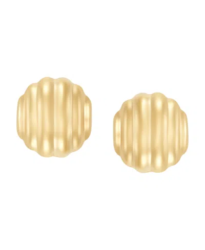 Macy's Ribbed Ball Stud Earrings In 10k Yellow Gold