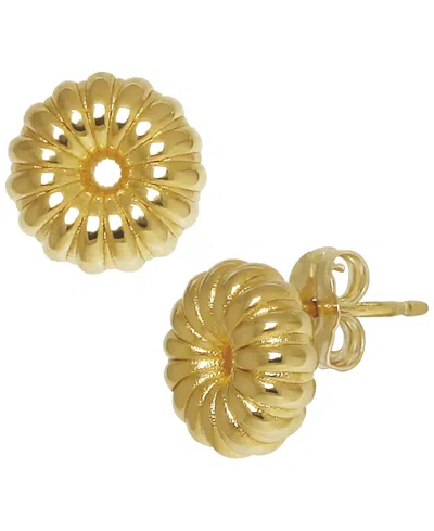 Macy's Ribbed Donut Stud Earrings In 14k Yellow Gold