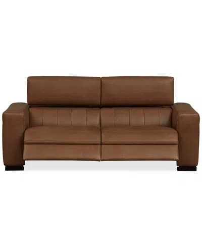 Macy's Rinan 86" 2-pc. Leather Sectional With 2 Power Recliners, Created For