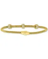 Macy's Rondelle Cubic Zirconia Mesh Bracelet In Sterling Silver, 14k Gold Over Sterling Silver Or 14k Gold  In Gold
