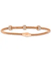 Macy's Rondelle Cubic Zirconia Mesh Bracelet In Sterling Silver, 14k Gold Over Sterling Silver Or 14k Gold  In Gold