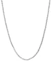 Macy's Hollow Glitter Rope Chain Necklace In 14k White Gold In White Gold
