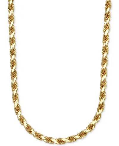 Macy's Rope Chain 20" Necklace 3.5mm In 14k Gold In Yellow Gold