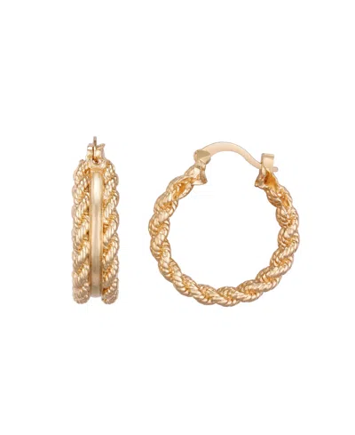 Macy's Rope Edge Hoop Earrings In Gold