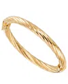 Macy's Rope Textured Bangle In 18k Yellow Gold Over Sterling Silver In Gold