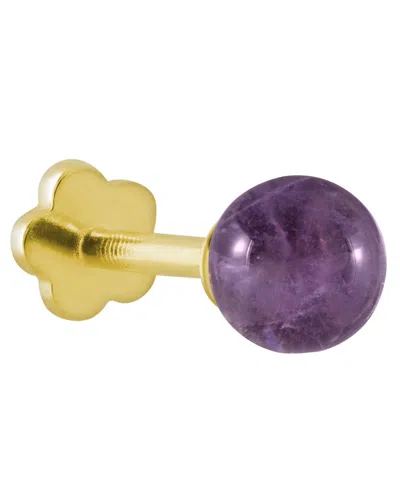 Macy's Rose Quartz (5/8 Ct. T.w.) Stud Earrings In 14k Yellow Gold (also Available In Amethyst, Onyx, Lapis In Purple