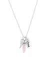 Macy's Rose Quartz Stone Charm Necklace In Fine Silver Plated Brass In Rose
