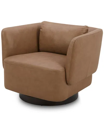 Macy's Rosecrans 36" Fabric Accent Swivel Chair, Created For  In Butternut