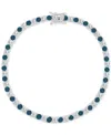 Macy's Round-cut Cubic Zirconia Bracelet In Sterling Silver In Blue