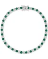 Macy's Round-cut Cubic Zirconia Bracelet In Sterling Silver In Green