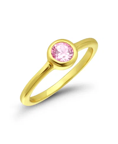 Macy's Round Pink Cubic Zirconia Promise Ring In Gold