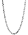 Macy's Rounded Box Link 24" Chain Necklace In Sterling Silver In Silver