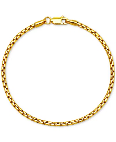 MACY'S ROUNDED BOX LINK CHAIN BRACELET 7", IN 14K GOLD
