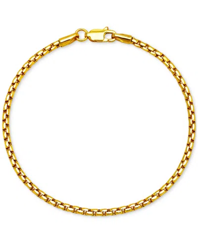 MACY'S ROUNDED BOX LINK CHAIN BRACELET 8", IN 14K GOLD
