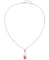 Macy's Ruby (1-1/2 Ct. T.w.) & Diamond (1/3 Ct. T.w.) Halo Lariat Necklace In 14k Gold, 16-18" In Ruby