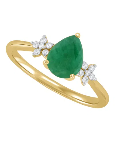 Macy's Ruby (1-1/3 Ct. T.w.) & Diamond (1-1/10 Ct. T.w.) Ring In 10k Yellow Gold (also Available In Emerald In Green
