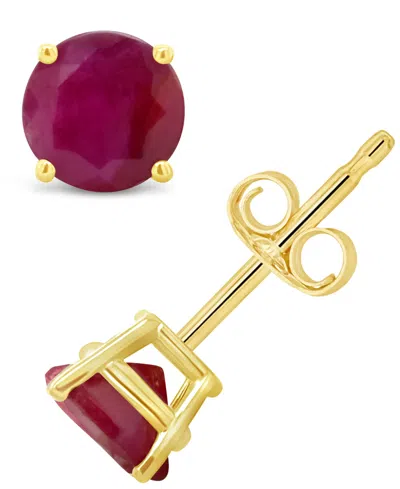 Macy's Ruby (1-1/5 Ct. T.w.) Stud Earrings In 14k White Gold. Also Available In 14k Yellow Gold