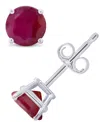 Macy's Ruby (1-1/5 Ct. T.w.) Stud Earrings In 14k White Gold. Also Available In 14k Yellow Gold In Ruby,white Gold