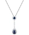 Macy's Ruby (1-1/6 Ct. T.w.) & Diamond (1/4 Ct. T.w.) 18" Lariat Necklace In 14k Gold In Blue