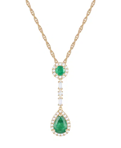 Macy's Ruby (1-1/6 Ct. T.w.) & Diamond (1/4 Ct. T.w.) 18" Lariat Necklace In 14k Gold