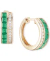 Macy's Ruby (1-5/8 Ct. T.w.) & Diamond (1/4 Ct. T.w.) Small Hoop Earrings In 14k Gold, 0.5 (also Available 