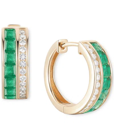 Macy's Ruby (1-5/8 Ct. T.w.) & Diamond (1/4 Ct. T.w.) Small Hoop Earrings In 14k Gold, 0.5 (also Available 