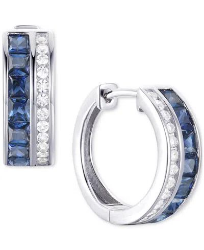 Macy's Ruby (1-5/8 Ct. T.w.) & Diamond (1/4 Ct. T.w.) Small Hoop Earrings In 14k Gold, 0.5 (also Available In Sapphire