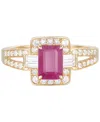Macy's Ruby (1 Ct. T.w.) & Diamond (3/8 Ct. T.w.) Halo Link Ring In 10k Gold