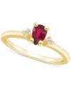 Macy's Ruby (1/2 Ct. T.w.) & Diamond Accent Pear Ring In 14k Gold In Gold