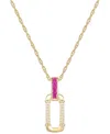 Macy's Lab Grown Ruby (1/3 Ct. T.w.) & Diamond (1/20 Ct. T.w.) Oval 18" Pendant Necklace In 14k Gold-plated In Ruby