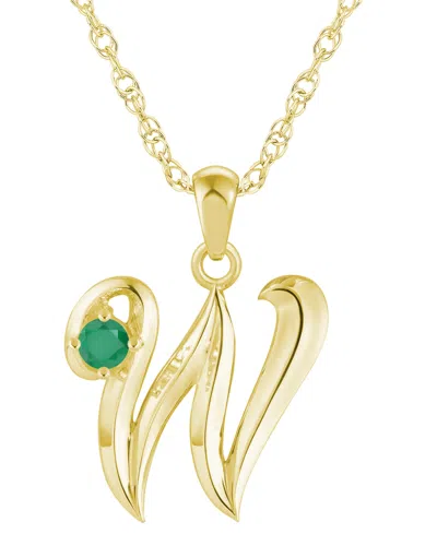 Macy's Ruby (1/6 Ct. T.w.) Initial Pendant Necklace In 10k White Gold (also Available 10k Yellow Gold)