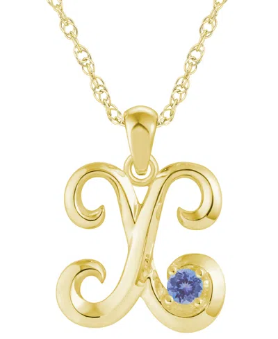 Macy's Ruby (1/6 Ct. T.w.) Initial Pendant Necklace In 10k White Gold (also Available 10k Yellow Gold)