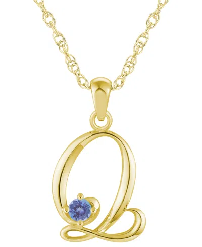 Macy's Ruby (1/6 Ct. T.w.) Initial Pendant Necklace In 10k White Gold (also Available 10k Yellow Gold)
