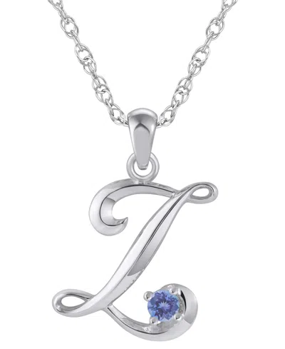 Macy's Ruby (1/6 Ct. T.w.) Initial Pendant Necklace In 10k White Gold (also Available 10k Yellow Gold) In Metallic