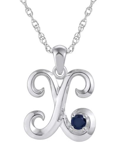 Macy's Ruby (1/6 Ct. T.w.) Initial Pendant Necklace In 10k White Gold (also Available 10k Yellow Gold) In Metallic